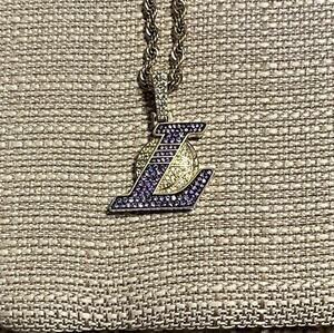 Lakers NBA Gold Plated Pendant And Chain GLD